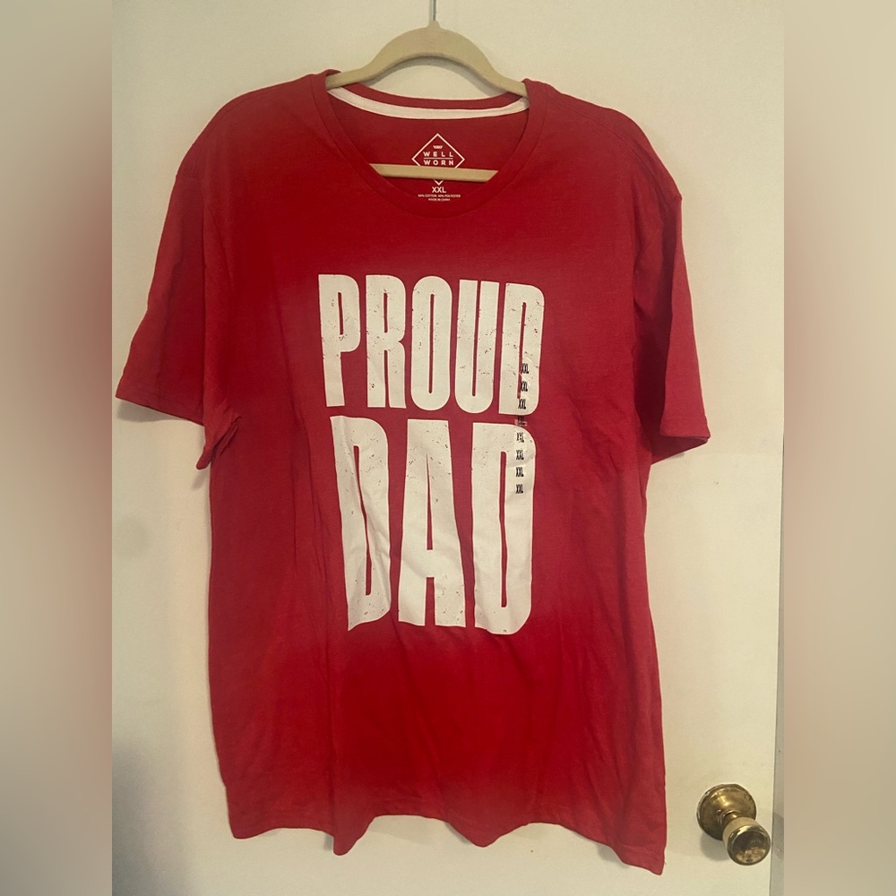 Kohl's Red Heather Proud Dad T-Shirt XXL